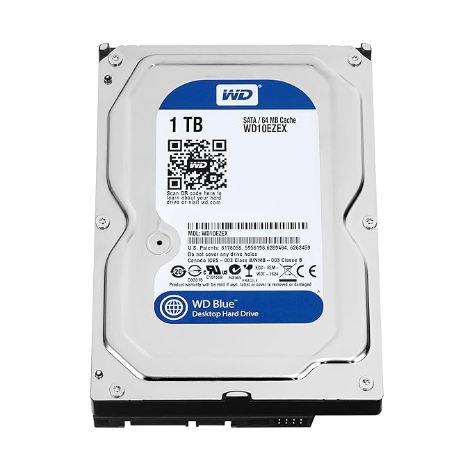 Western Digital WD10EZEX Blue 1 TB 7200 RPM 64 MB Cache SATA 6.0 GB/s 3.5 inch Internal Hard Drive